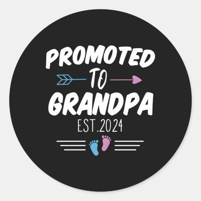 Adesivo Redondo Promovido Ao Avô No Leste De 2024 Para Ser Avô (Frente)