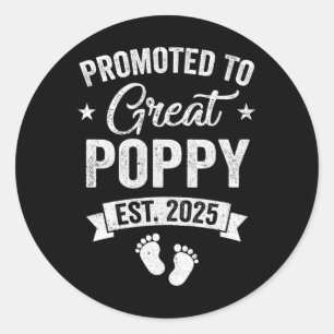 Adesivo Redondo Promovido Ao Excelente Da Poppy Est 2025 Anúncio D