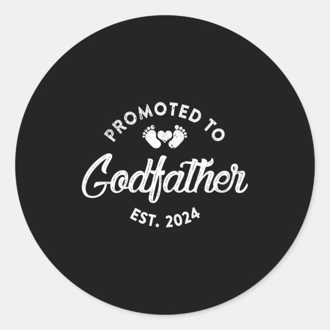 Adesivo Redondo Promovido Ao Padrinho Est 2024 Tio Novo Engraçado (Frente)