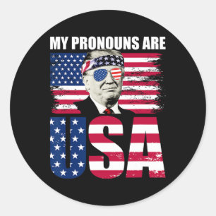Adesivo Redondo Pronounounons São Os Eua Donald Trump Patriótico 4