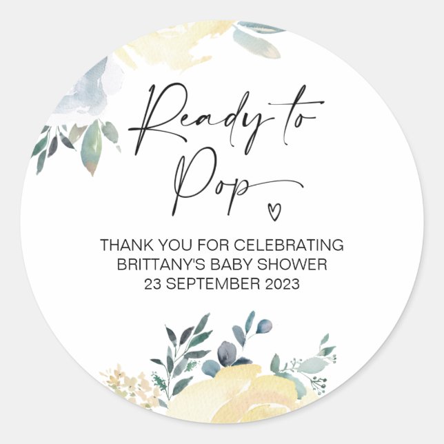 Adesivo Redondo Pronta para Pop, Chá de fraldas Fofal (Frente)