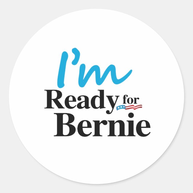 Adesivo Redondo Pronto para Bernie 2016 (Frente)