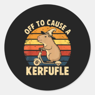 Adesivo Redondo Pronto para causar um tumulto meme de capivara eng