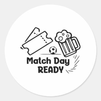 Adesivo Redondo Pronto para o Dia da Partida