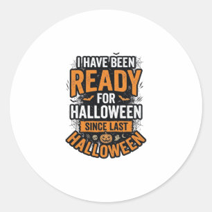 Adesivo Redondo Pronto Para O Halloween Camisa Vintage Assustadora