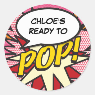 Adesivo Redondo Pronto para POP! Chá de fraldas Sprinkle