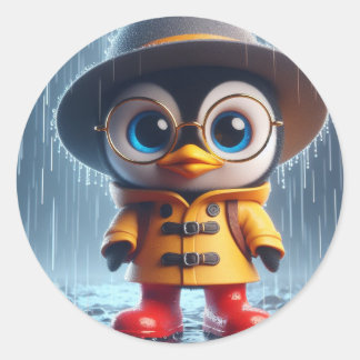 Adesivo Redondo Pronto para qualquer Pinguim