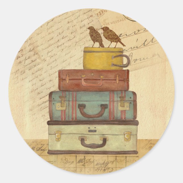 Adesivo Redondo Pronto Para Voar Ama Pássaros (Frente)