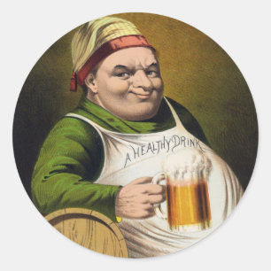 Adesivo Redondo Propaganda da cerveja de cerveja pilsen do vintage