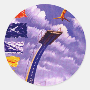 Adesivo Redondo Propaganda do Esporte Soviético