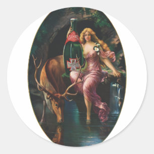 Adesivo Redondo Propaganda do vintage - água de mesa de Clysmic