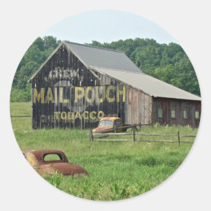 Adesivo Redondo Propaganda velha do tabaco do malote de correio do