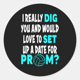 Adesivo Redondo Proposta de data de baile de formatura para voleib