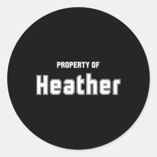 Adesivo Redondo Propriedade de Heather Presentes Engraçados de Sol