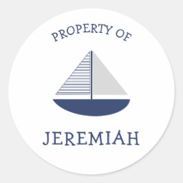 Adesivo Redondo Propriedade de veleiro de autocolante
