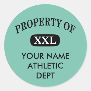Adesivo Redondo Propriedade de XXL Seu Nome