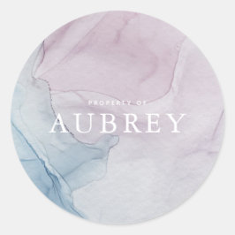 Adesivo Redondo Propriedade Delicate Abstrato Impressão de com Nom