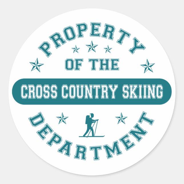 Adesivo Redondo Propriedade do Cross Country Skiing Department (Frente)
