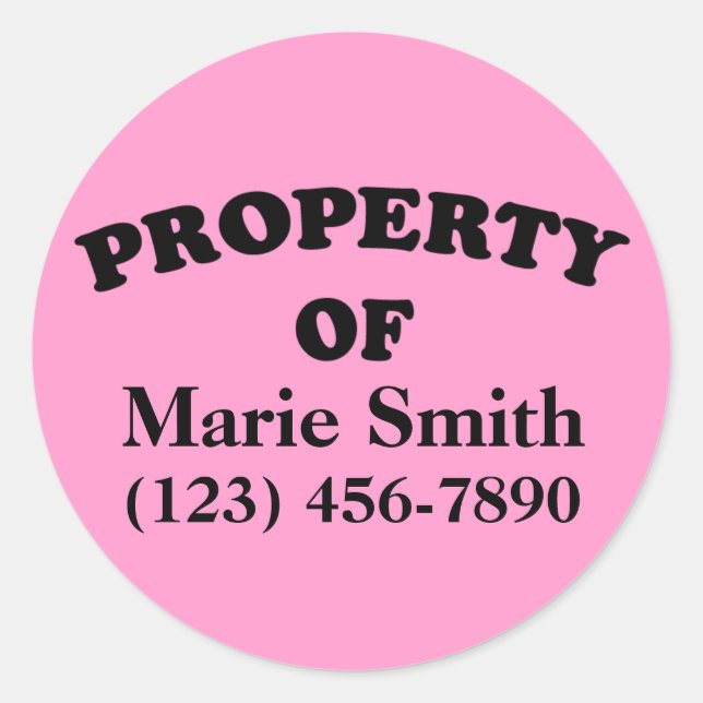 Adesivo Redondo Propriedade do Custom Sticker (Frente)