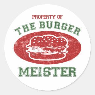 Adesivo Redondo Propriedade do hamburguer Meister