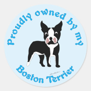 Adesivo Redondo Propriedade orgulhosa de um Boston Terrier
