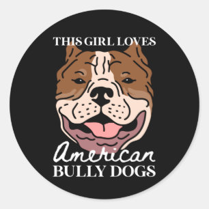 Adesivo Redondo Proprietário Americano de Bully Dog Bullys Ameri