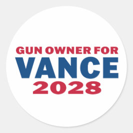 Adesivo Redondo Proprietário de Arma para Vance 2028