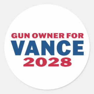 Adesivo Redondo Proprietário de Arma para Vance 2028