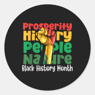 Adesivo Redondo Prosperidade de Pé-Mão Historiador Negro Africano-