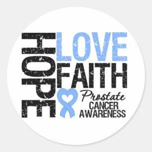 Adesivo Redondo Prostate Cancer Hope Love Faith