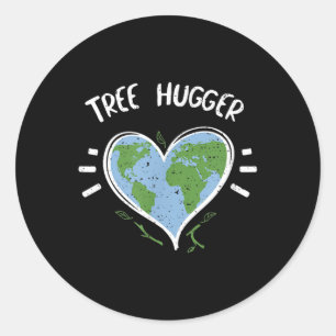 Adesivo Redondo Proteção ambiental - Árvore Hugger - Dia da Terra