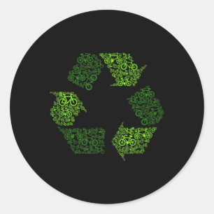 Adesivo Redondo Proteção ambiental da Bicicleta do reciclagem