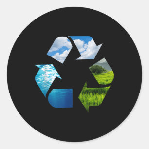 Adesivo Redondo Proteção Ambiental do Planeta da Terra reciclagem