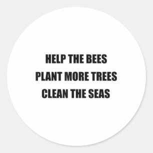 Adesivo Redondo Proteção Ambiental - Salve As Abelhas, Plant Mo