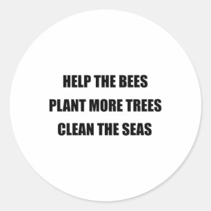Adesivo Redondo Proteção Ambiental - Salve As Abelhas, Plant Mo