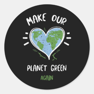 Adesivo Redondo Proteção Ambiental - Tornar Nosso Planeta Verde...