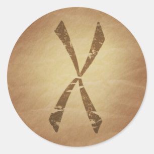 Adesivo Redondo Proteção contra encantos mágicos nórdicos do