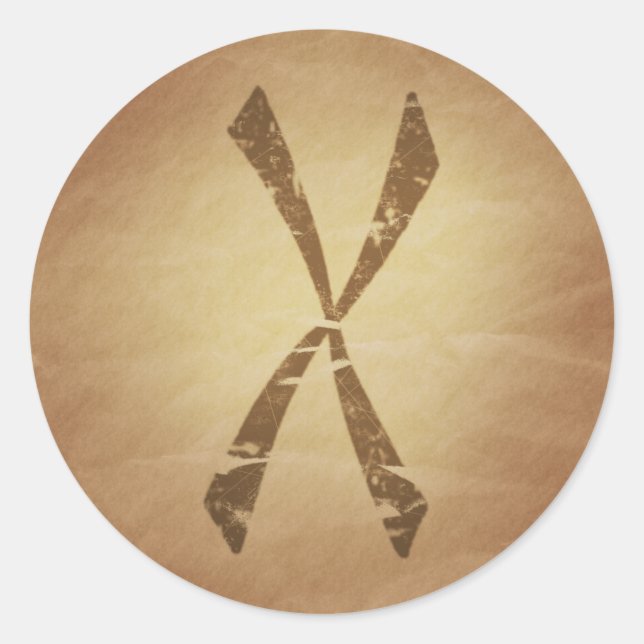 Adesivo Redondo Proteção Contra Envenenamento De Magia Nórdica (Frente)