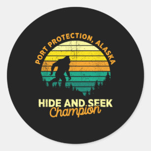 Adesivo Redondo Proteção de Portas Retro, Alaska Big Foot Souvenir