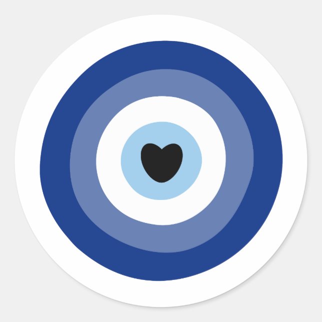 Adesivo Redondo Proteção do Símbolo mau Eye (Frente)