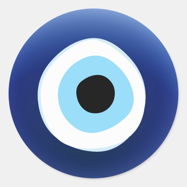 Adesivo Redondo Proteção dos olhos Mau mediterrânicos (Frente)