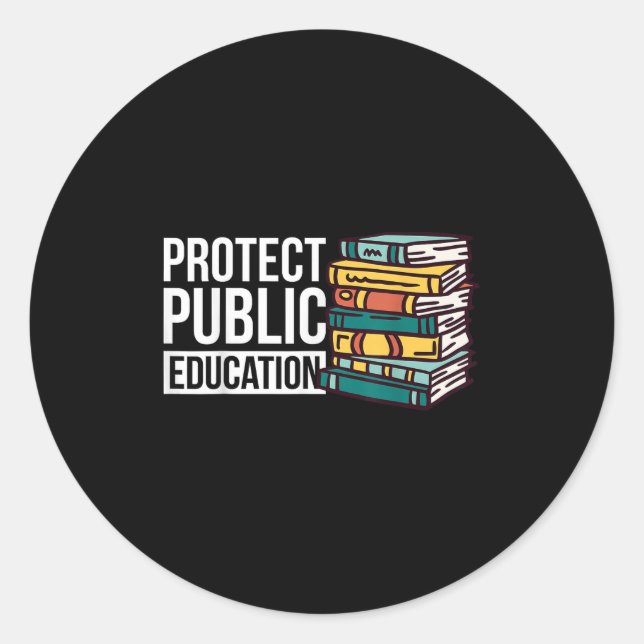 Adesivo Redondo Protect Public Education  (Frente)
