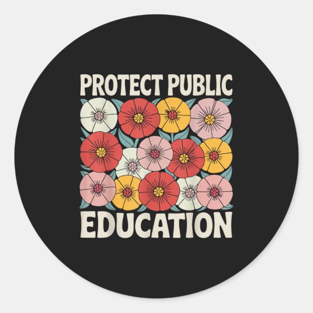 Adesivo Redondo Protect Public Education  (Frente)