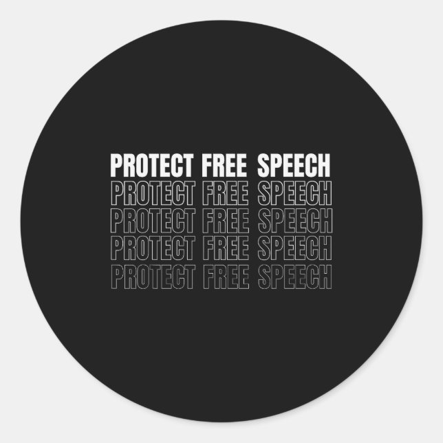 Adesivo Redondo Protect Speech Men Women  (Frente)