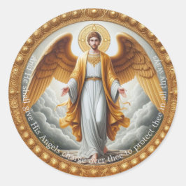 Adesivo Redondo Protegendo Anjo