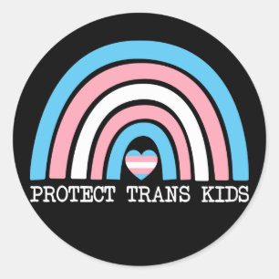 Adesivo Redondo Proteger Crianças Trans