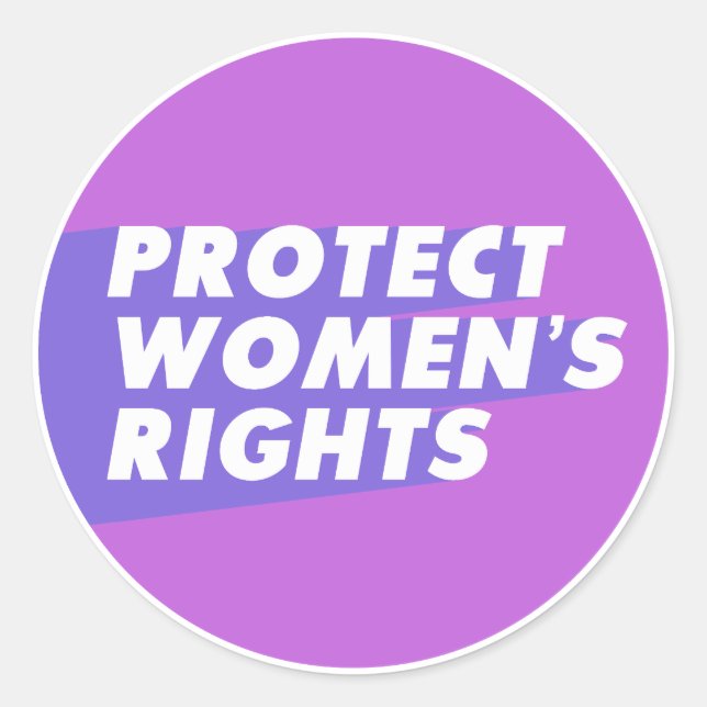 Adesivo Redondo Proteger os direitos das mulheres - Design redonda (Frente)