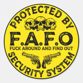 Adesivo Redondo Protegido pelo sistema de segurança FAFO