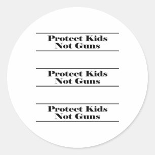 Adesivo Redondo Proteja Crianças Não Guns Sticker1