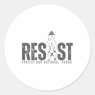 Adesivo Redondo Proteja Os Nossos Parques Nacionais Contra A Retro